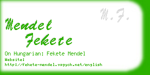 mendel fekete business card